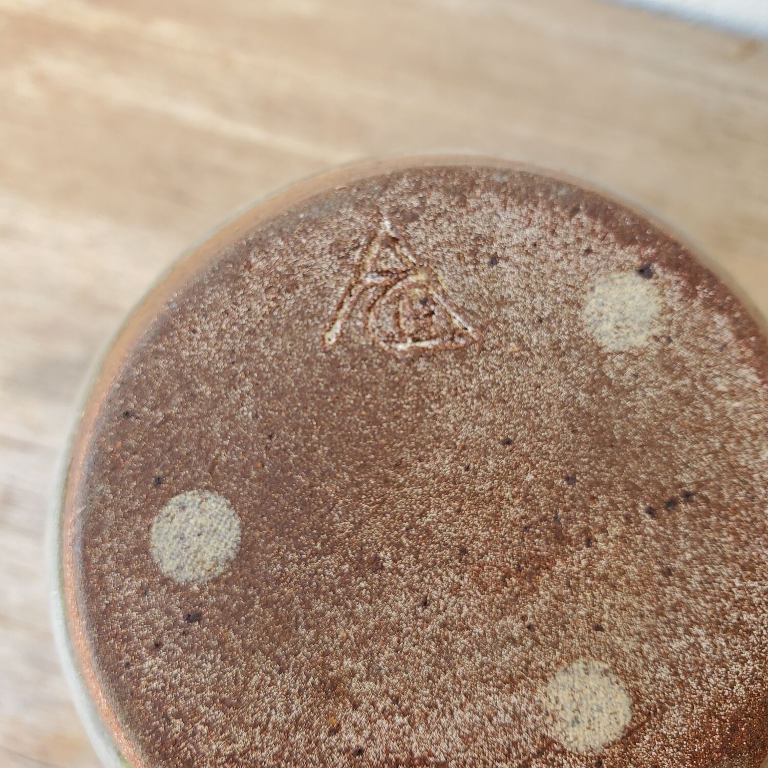 Signed sandstone vase