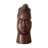 Head carved in wood African Art