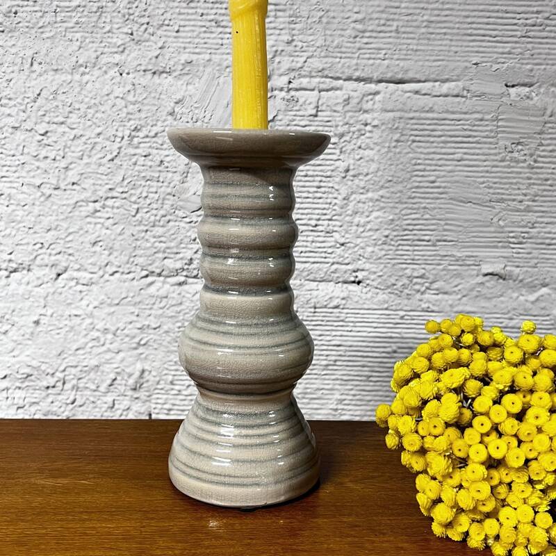 Large earthenware candle holder