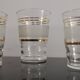 Set of 5 water glasses and 5 aperitif glasses with granite decorations and gold edging from the 1950s