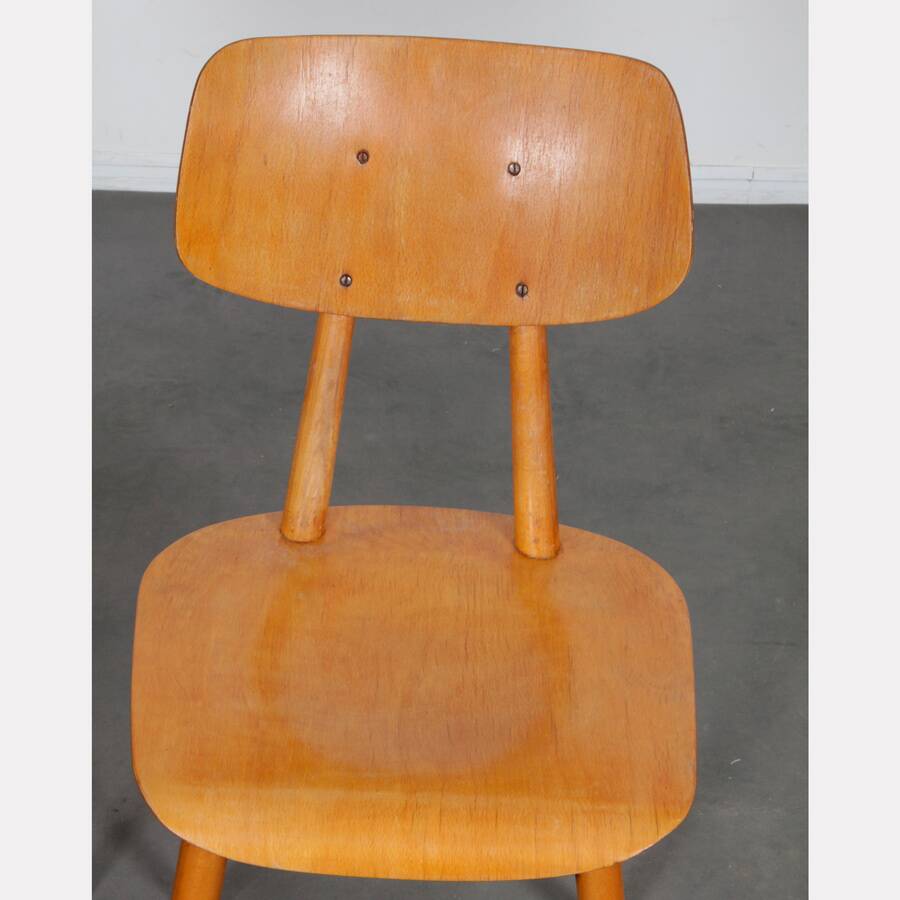 Pair of wooden chairs produced by Ton, 1960