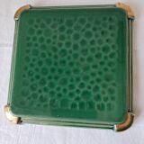 Ceramic trivets and glasses from Poët-Laval. Vintage