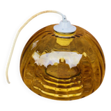 Vintage 70s amber glass pendant light.