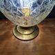 Vintage globe table lamp in molded glass