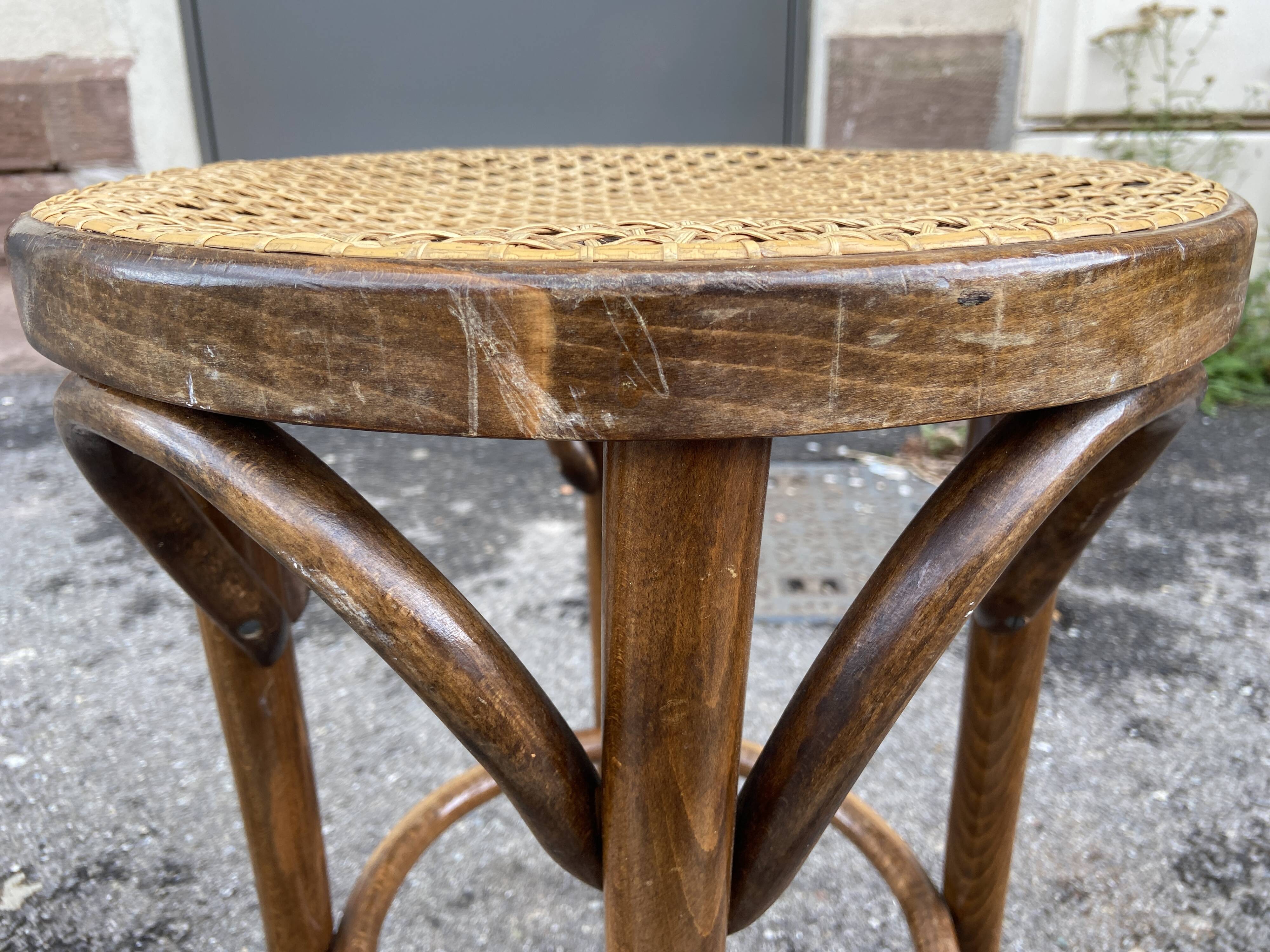 Curved wood piano stool 1950