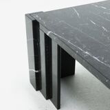 Large italian modern black marble coffee table 1970s