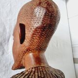 Pair of Busts or Sculptures of African Men and Women in high quality carved wood used
