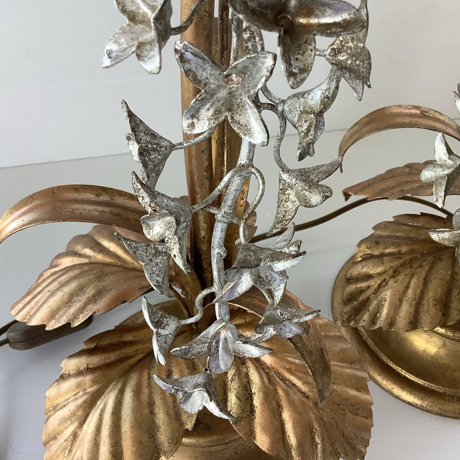 Pair of Lamps Attributed to Hans Kogl Vintage 1970 Hollywood Regency Wisteria