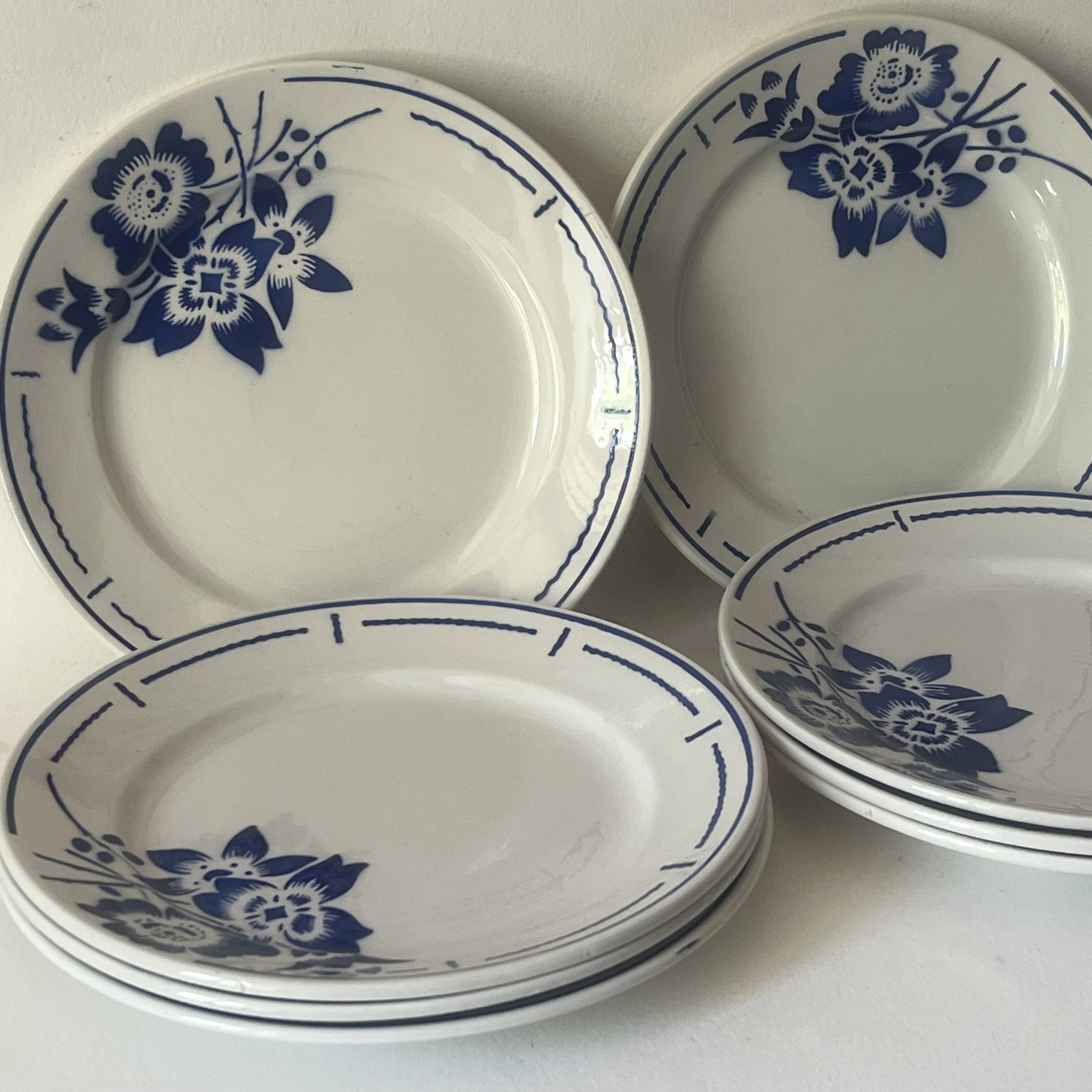 Opaque porcelain Badonviller - 8 dinner plates