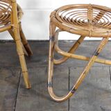 Pair of low bamboo chairs 1960