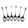6 dessert / coffee spoons alfenide christofle silver metal art deco - 13.7 cm