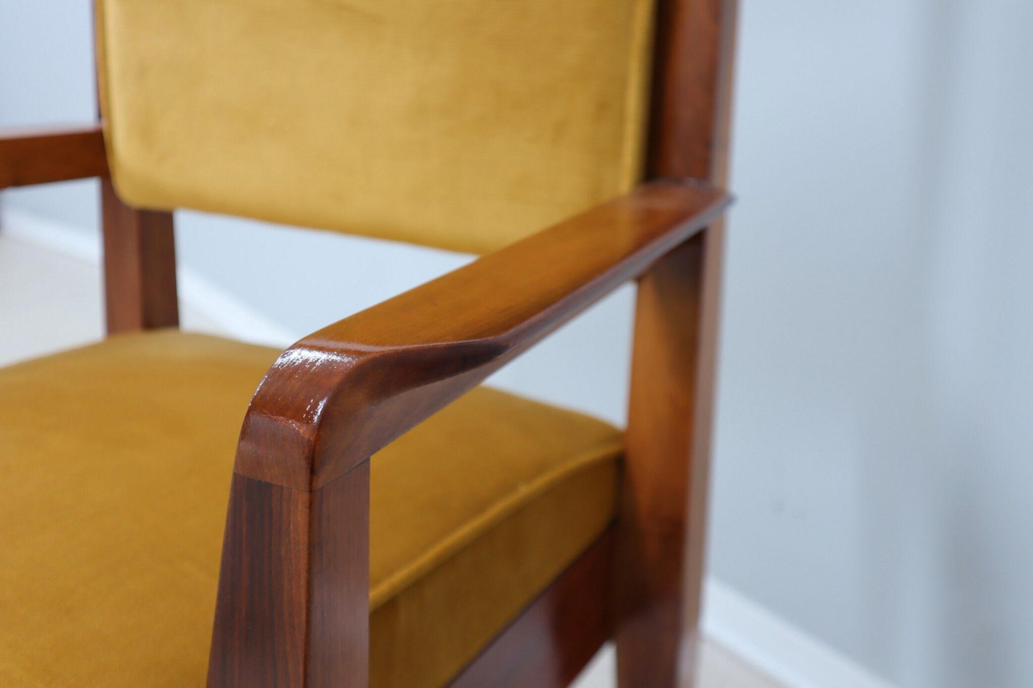 Mid century high back chair Italy 1950