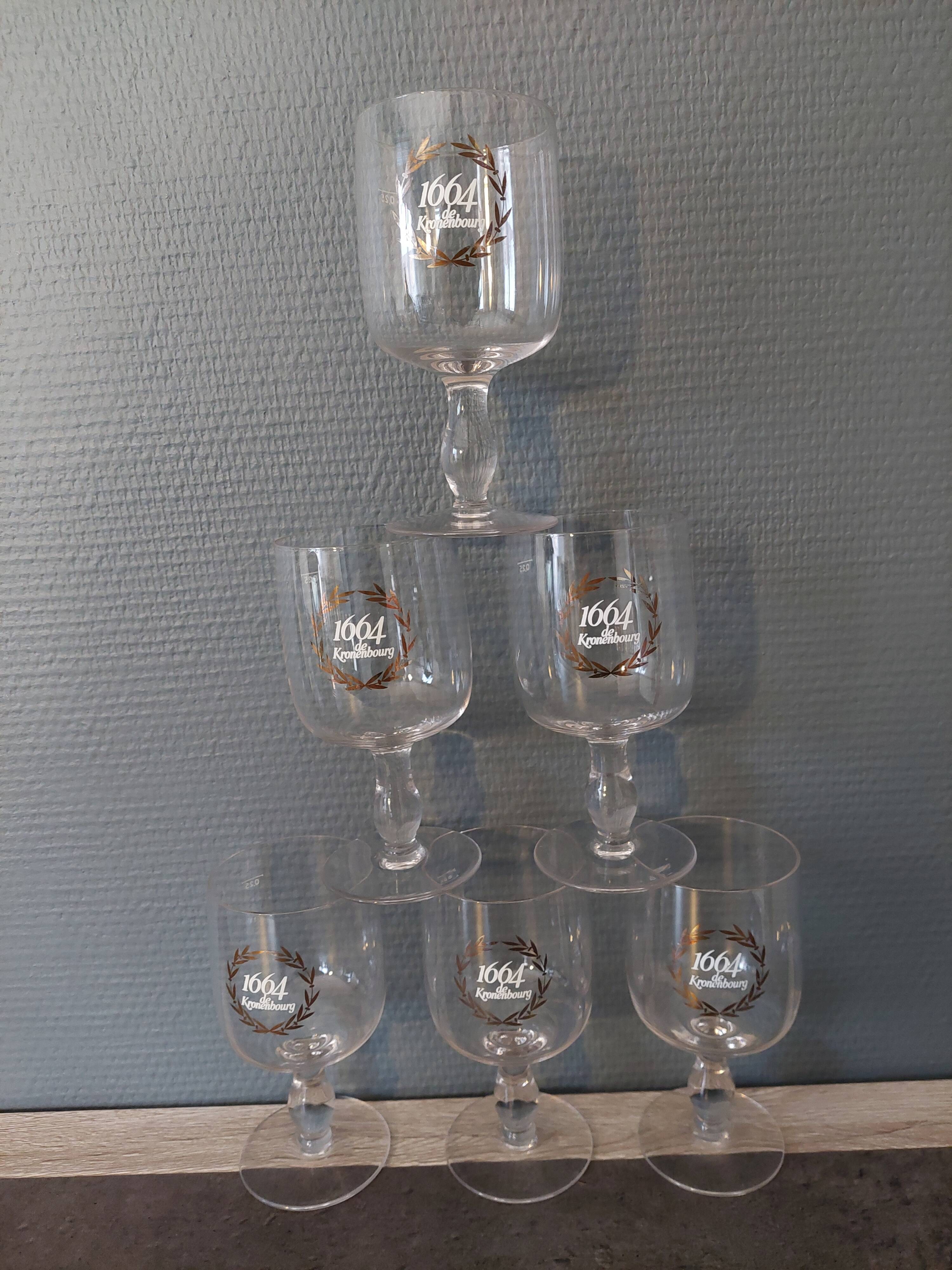 6 beer glasses 1664 golden laurel wreath