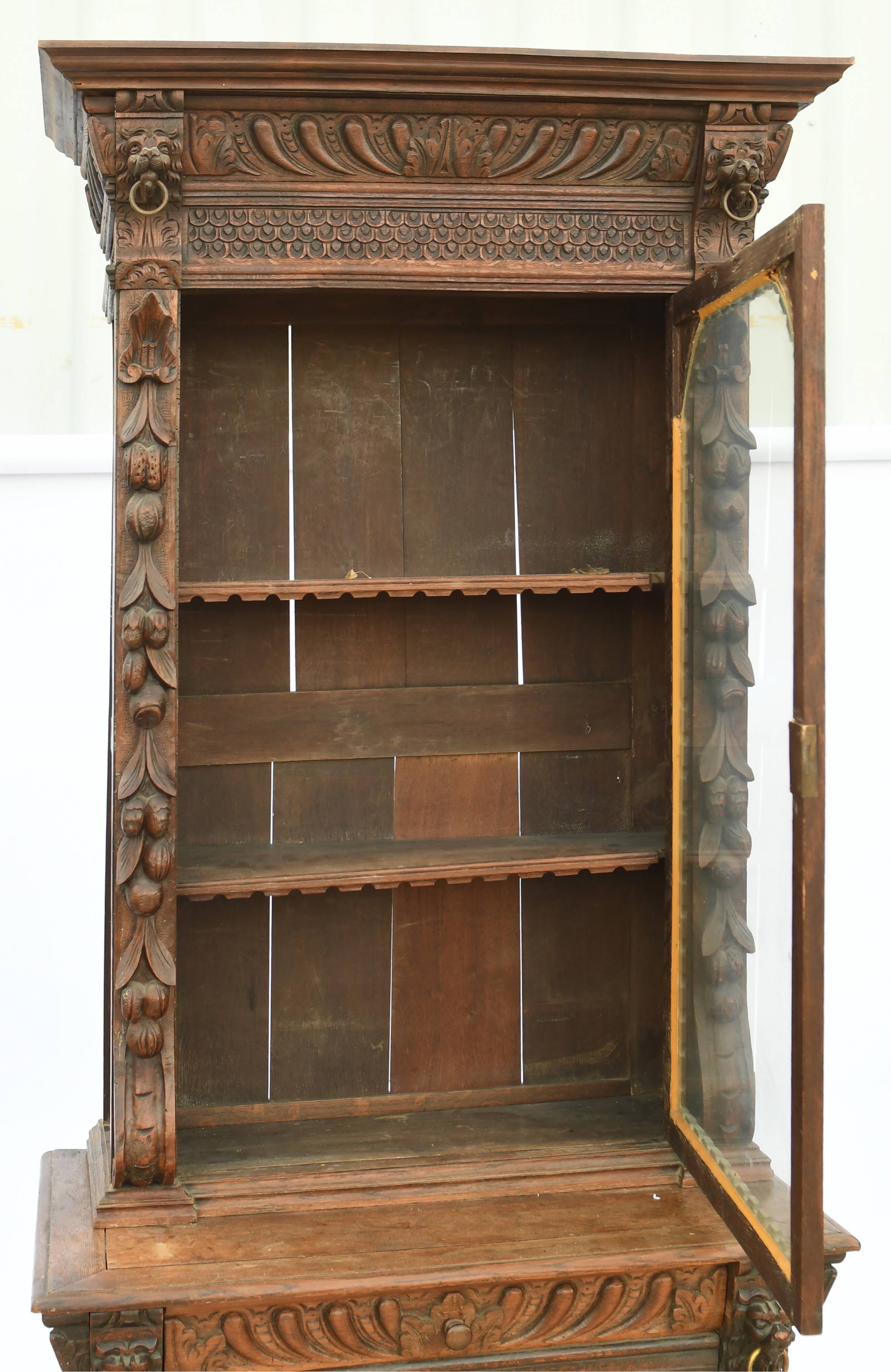 Vitrine 2 corps de style Louis XIII