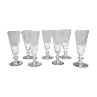 Set of seven champagne flutes