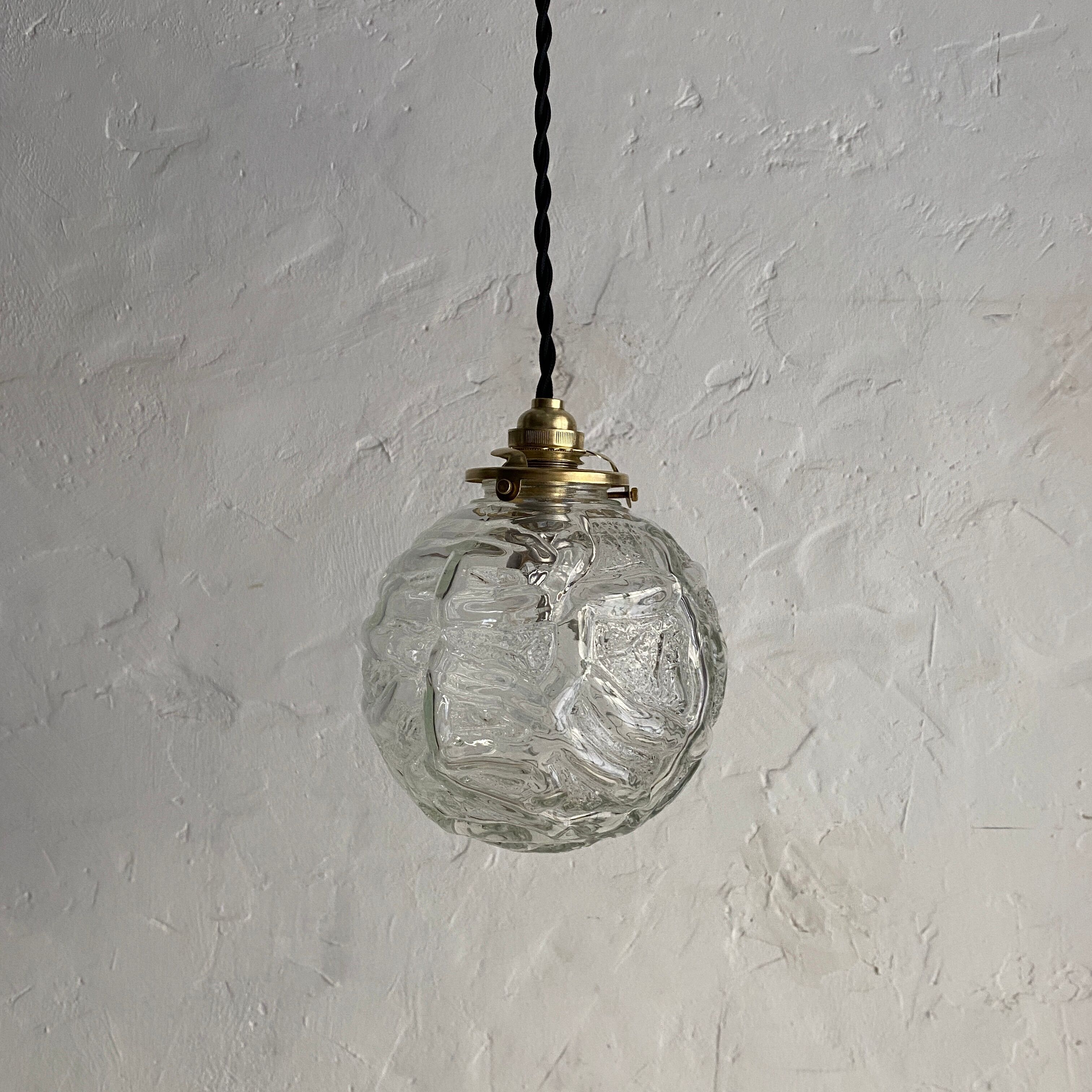 Lot 3 vintage glass hanging lamps