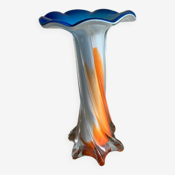 Vase corolle en verre de Murano