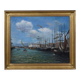 Painting "Harbour Scene", oil on canvas, signed F. Nicoli – 20th century