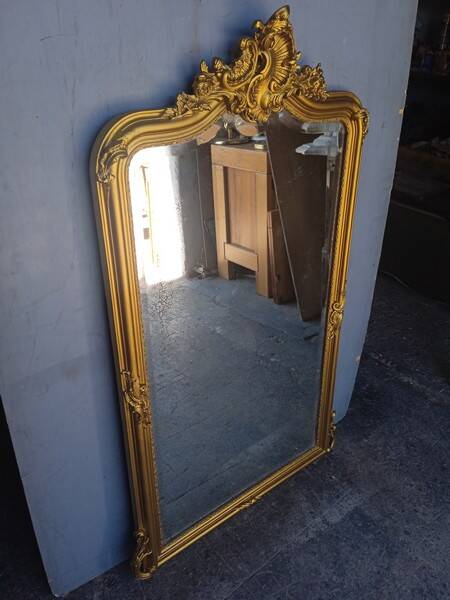 Miroir Louis XV bois doré ep XIX em - 144 cm