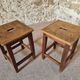 Pair of oak workshop stools – France, 1950s