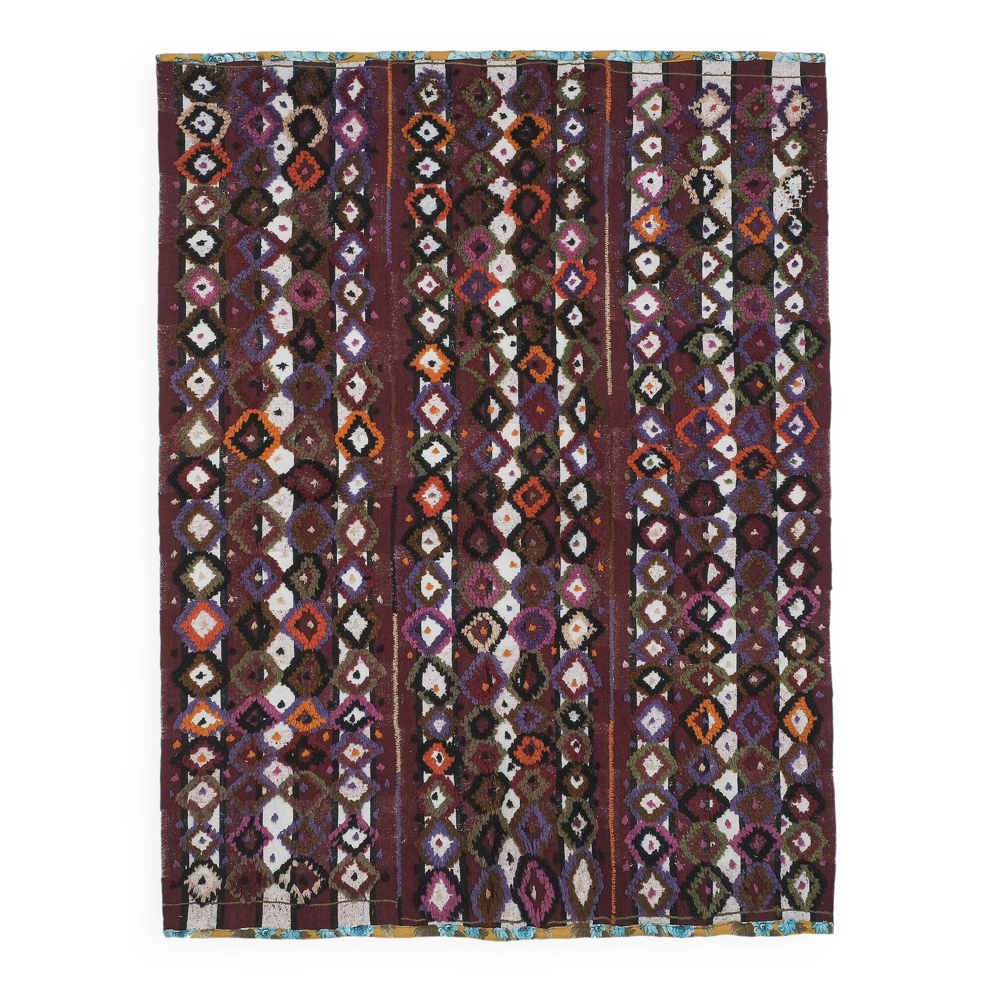 Vintage Turkish kilim, handwoven, 167x215 cm.