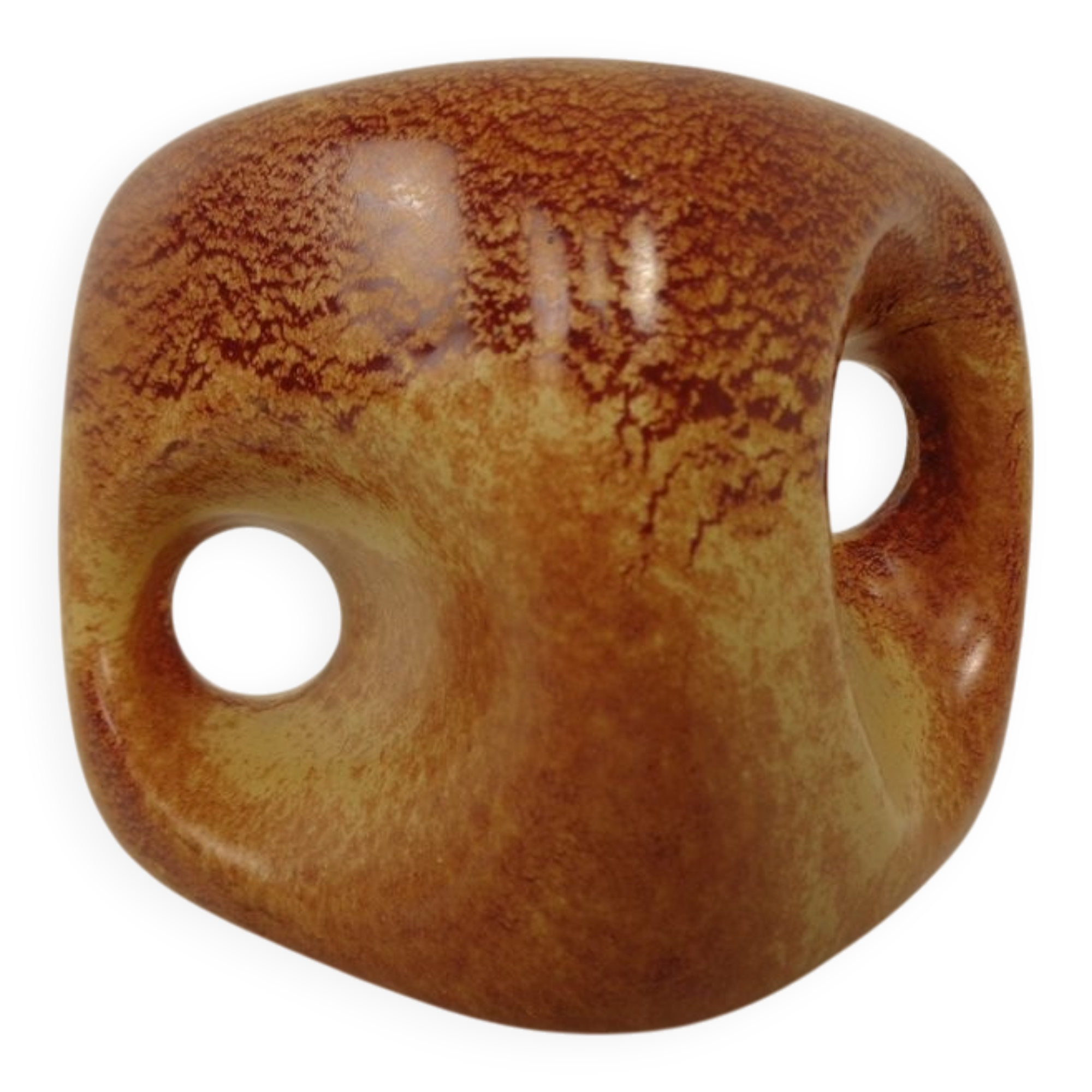 Italian ceramic cube vase by Roberto Rigon for Bertoncello, 1960s.