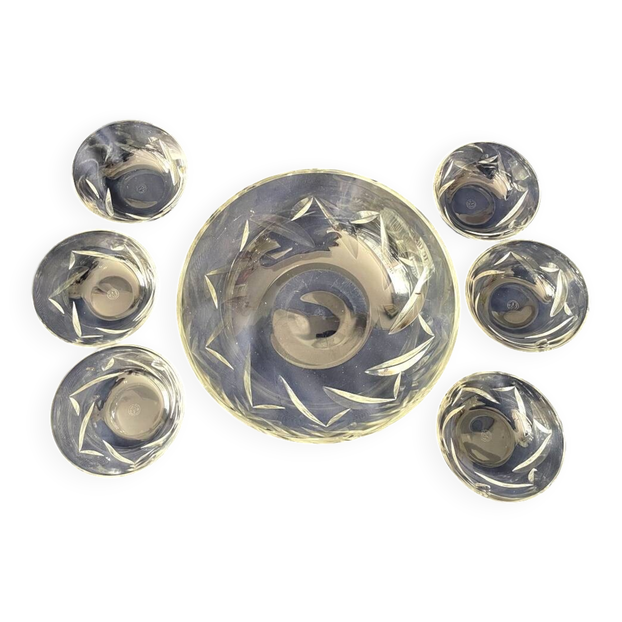 Baccarat fruit salad set salad bowl with 6 bowls table art