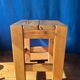 Pair of vintage larch stools, 1960s/70s
