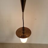 Lantern suspension in brass and opaline year 60