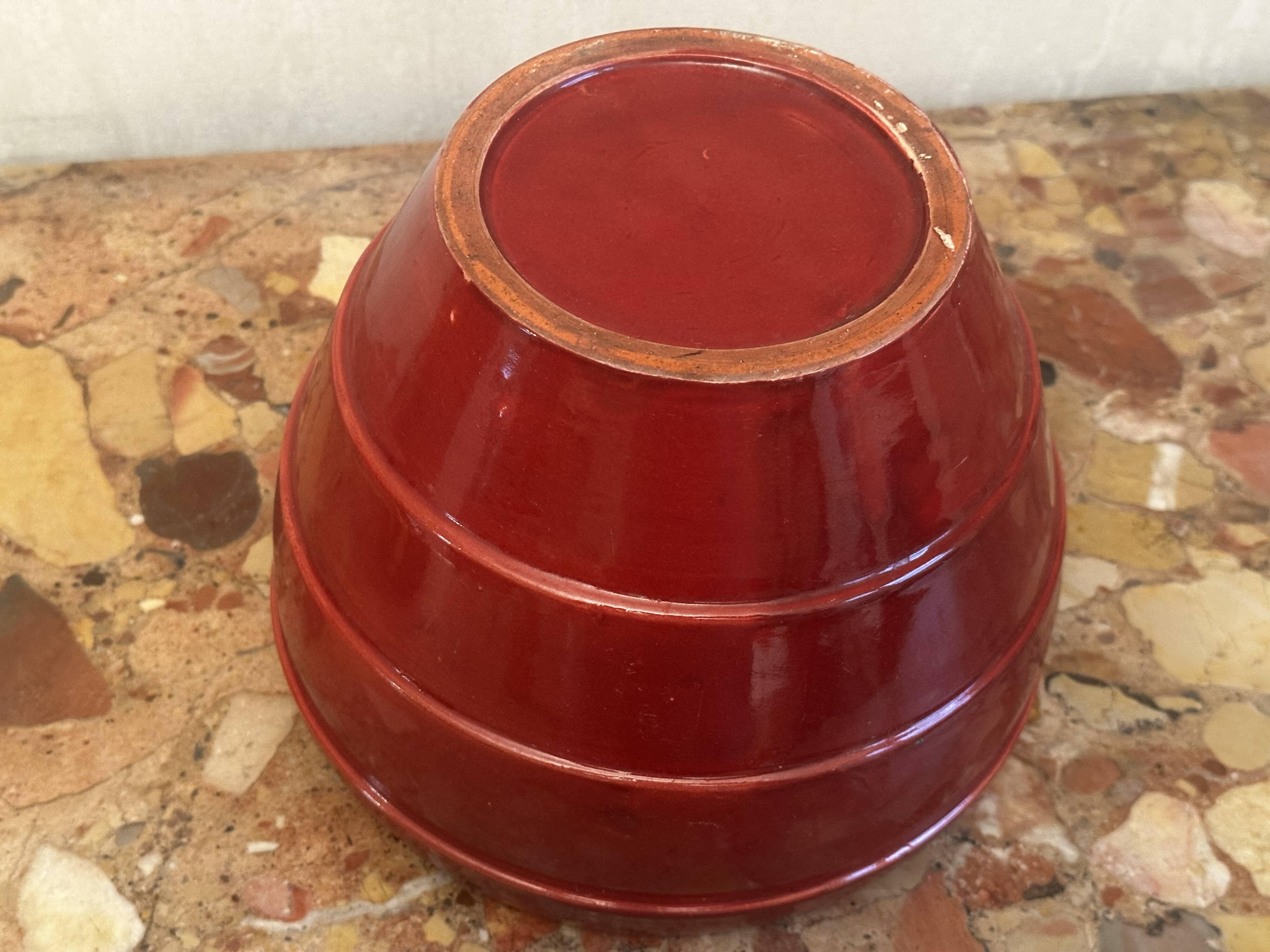 Burgundy glazed ceramic planter