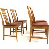 Set of 4 Scandinavian walnut chairs, Sweden, 1960