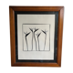 Flowers black and white framed print