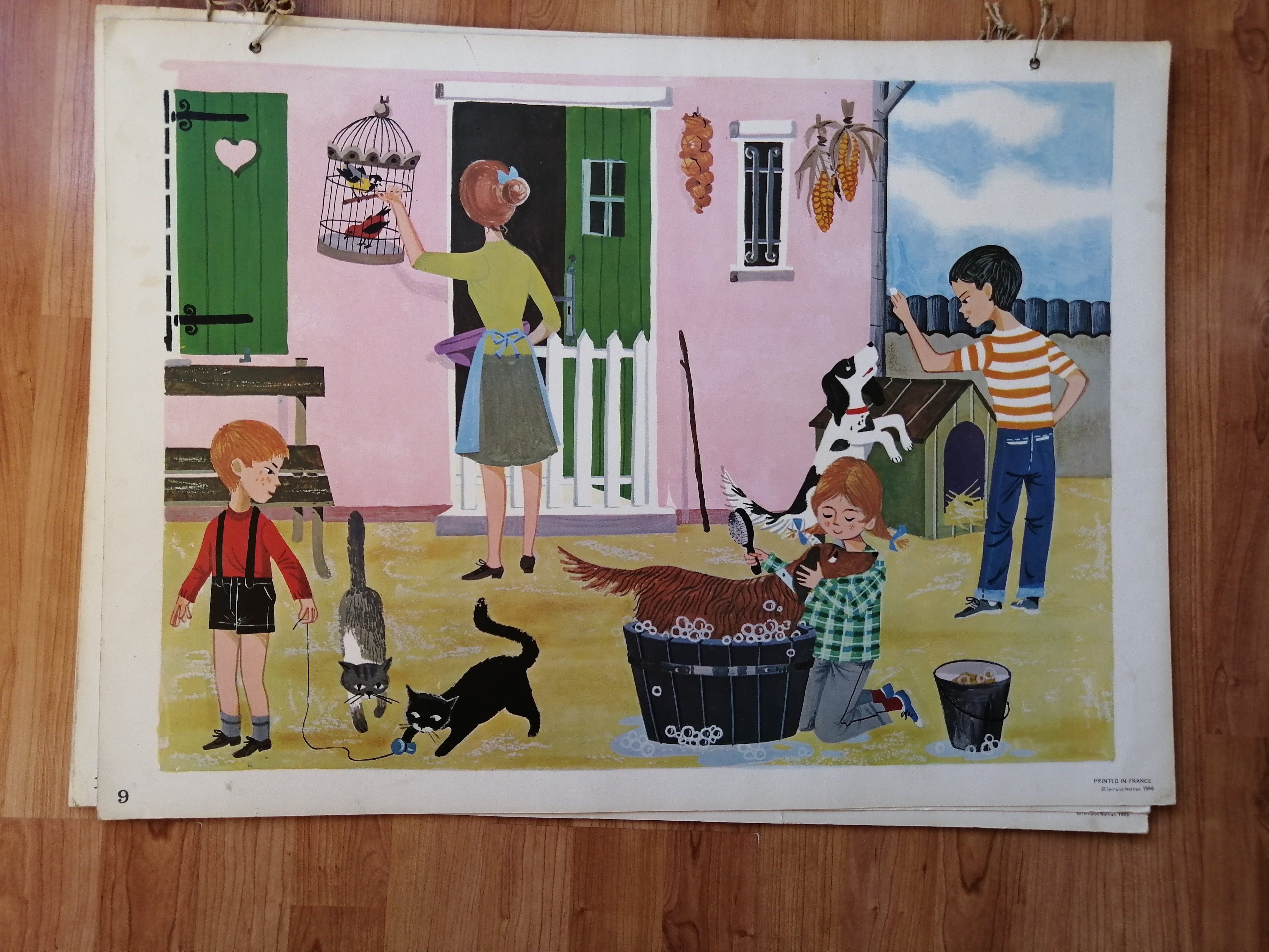 Affiche pédagogique - scène de la vie quotidienne | Selency