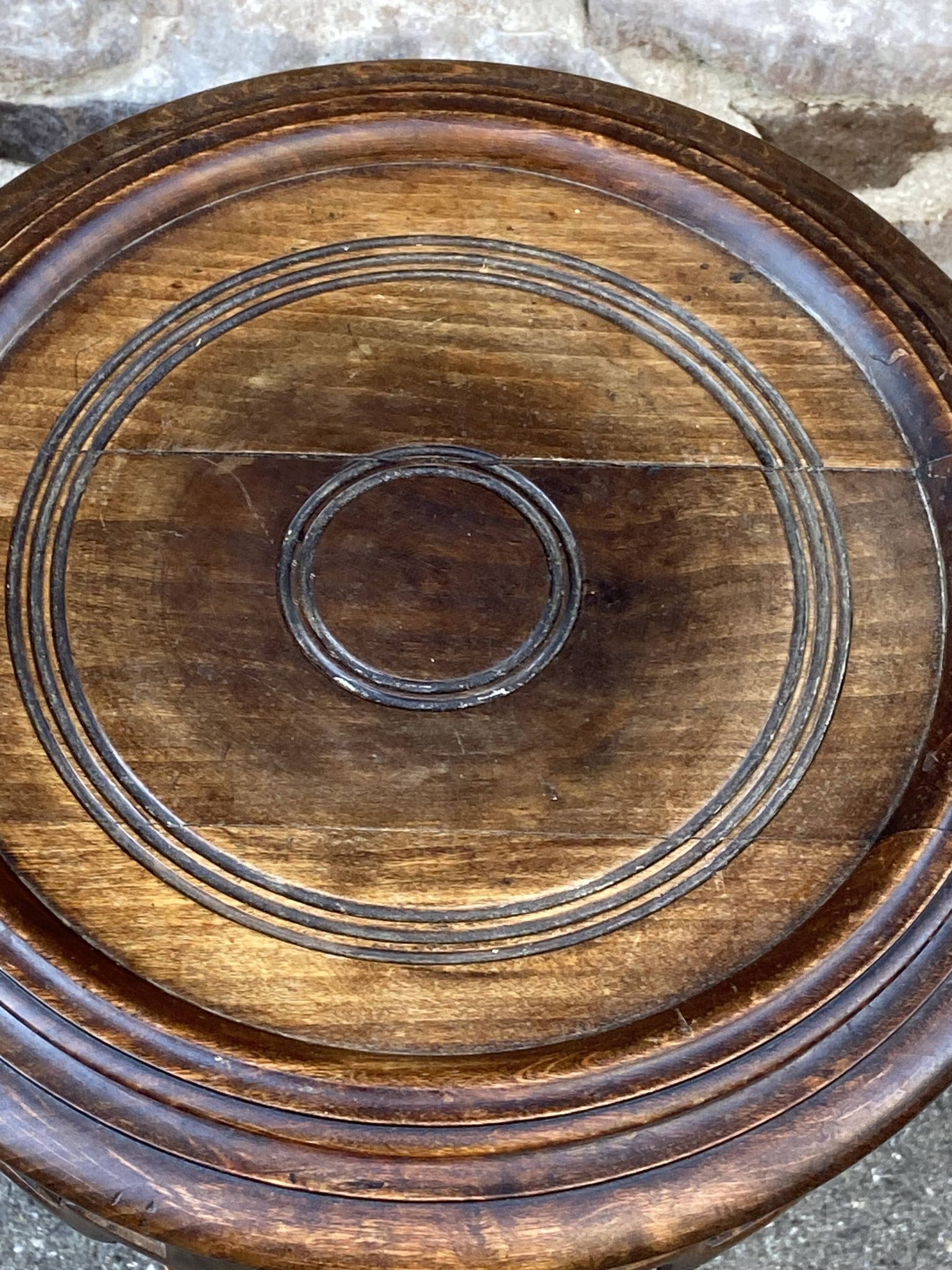 Colonial style pedestal table Indochina Asia vintage 1930s carved wood