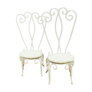 Paire de chaises de jardin en fer