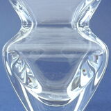 Small vase of square section in colorless crystal