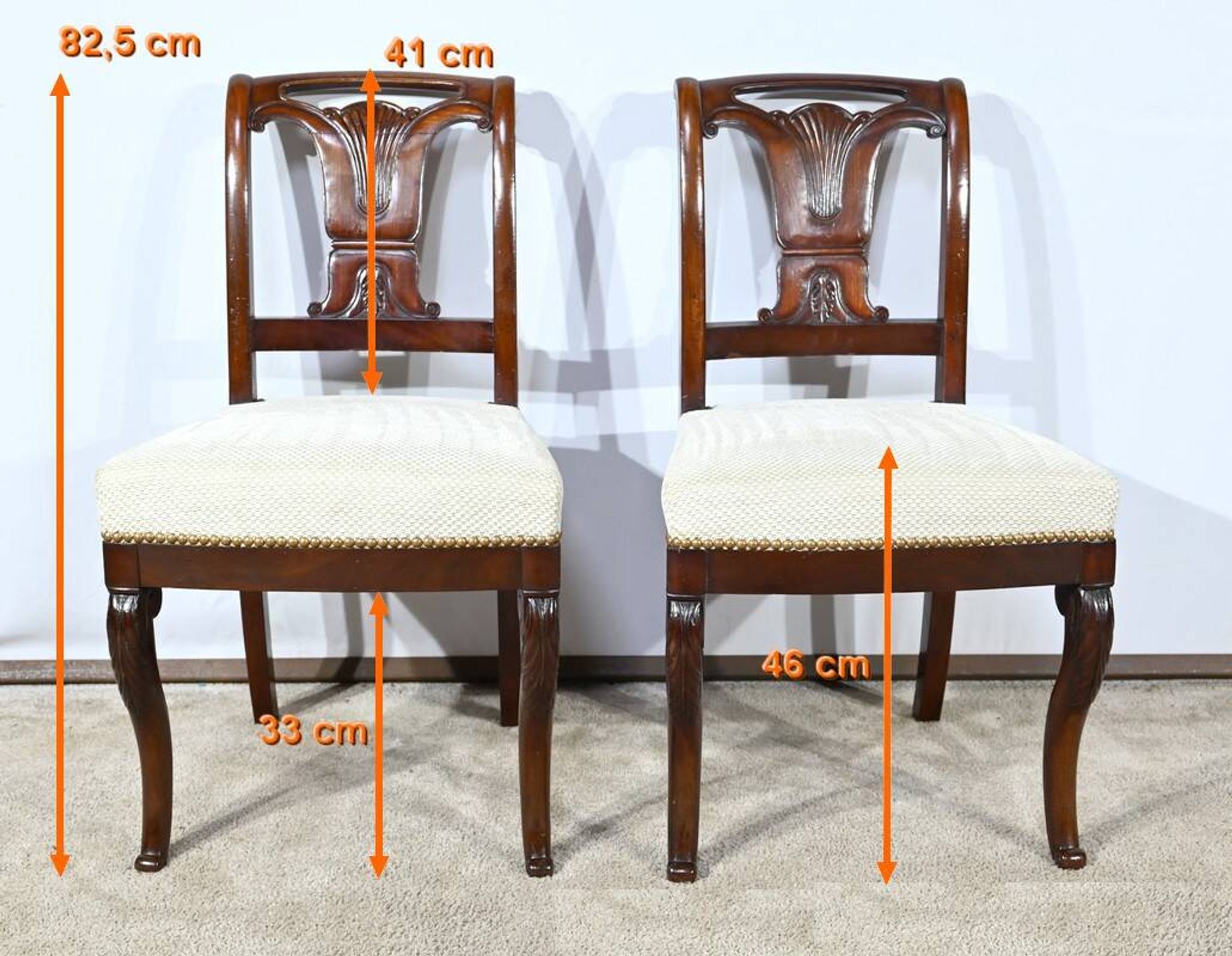 Suite of 5 Cuban Mahogany Chairs, Restoration Period – Early 19th Century