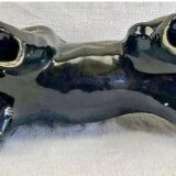 Art Deco lion statue 1930 cracked Saint Clément