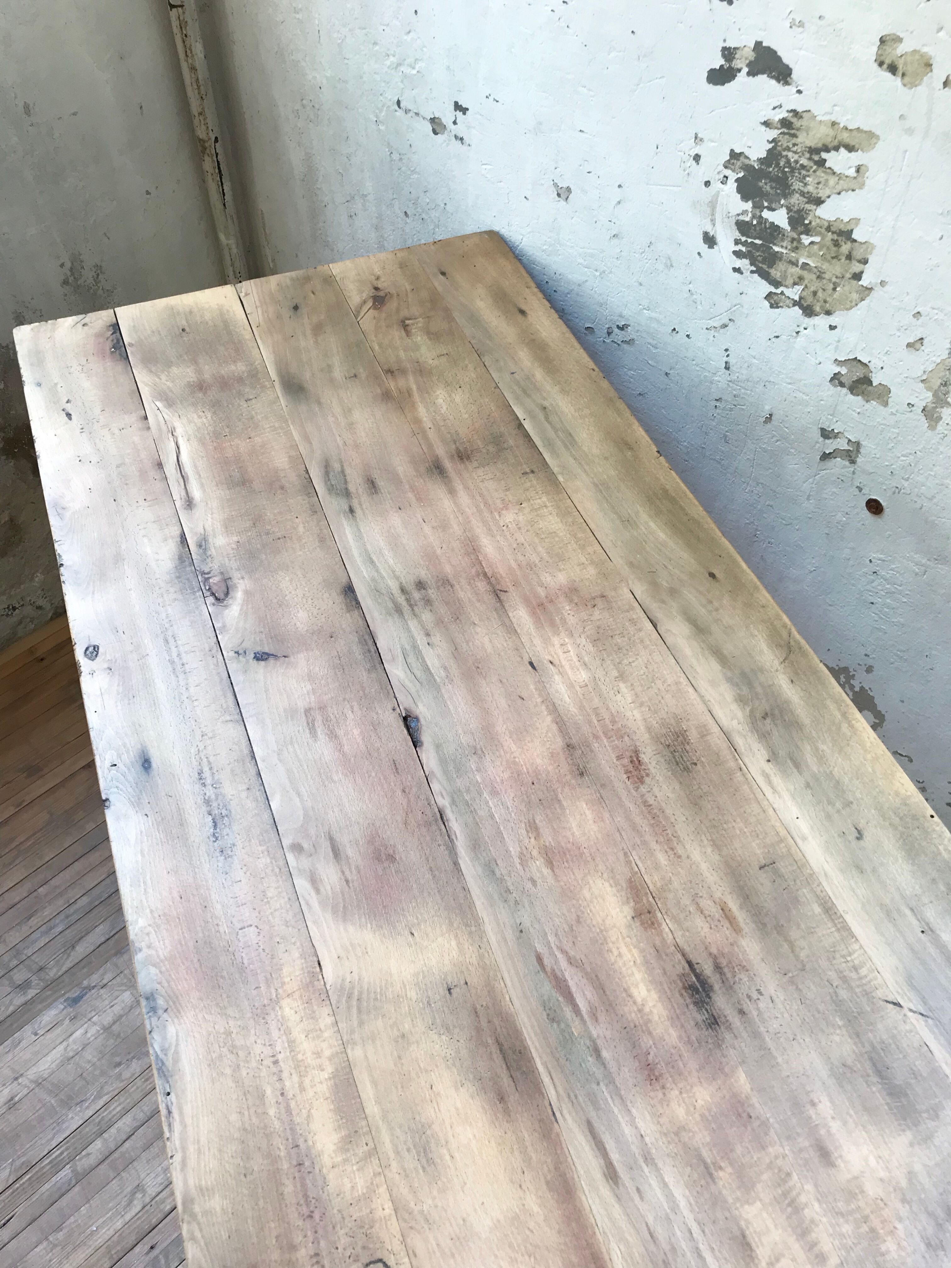 Table de ferme vintage en hêtre