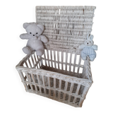 Bleached wicker trunk - toy chest