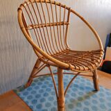 Vintage wicker rattan chair