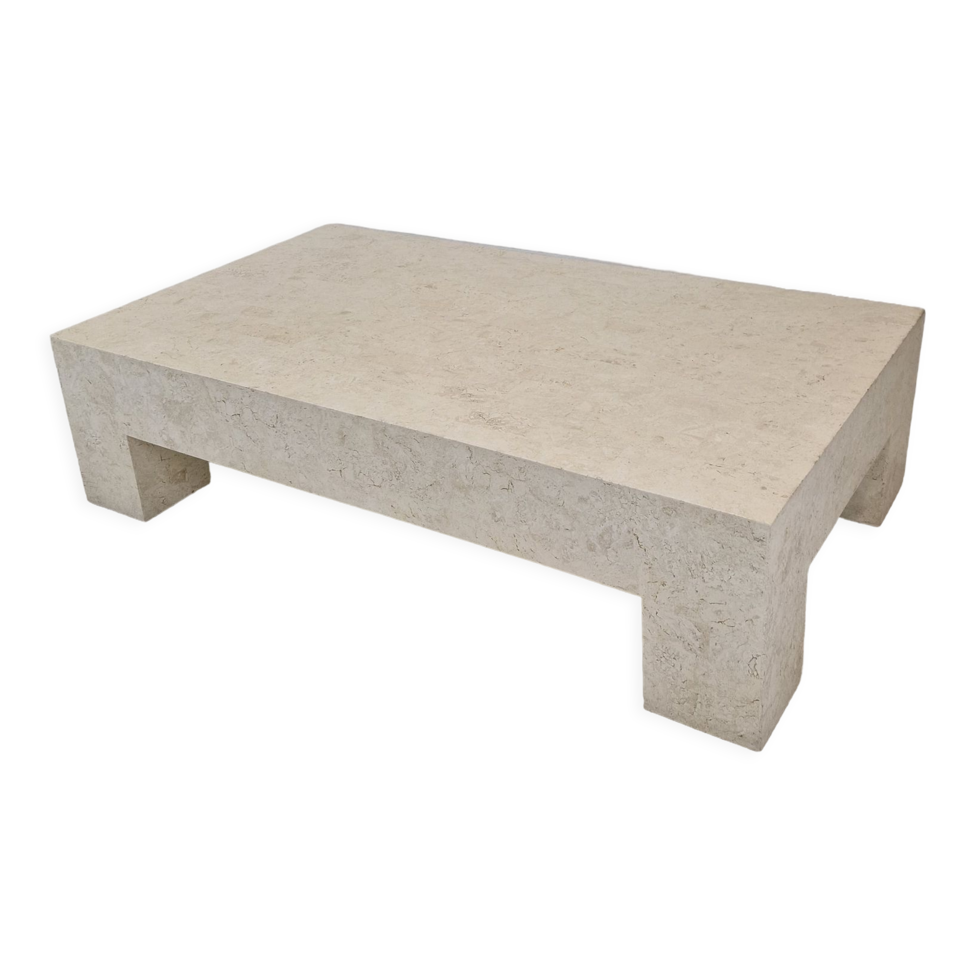 Fossil stone coffee table, 1980s