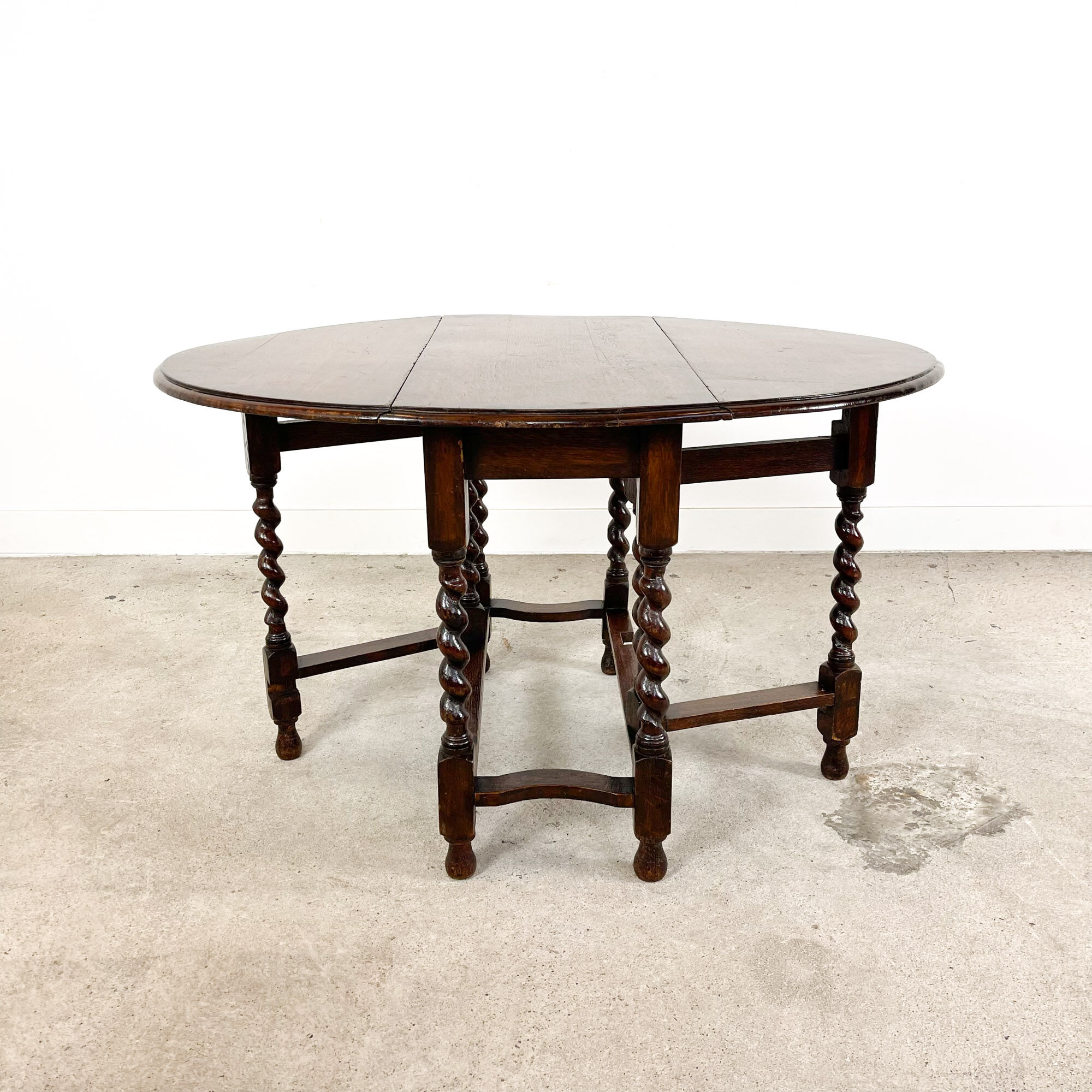 Antique Gateleg drop leaf table with barley twist legs