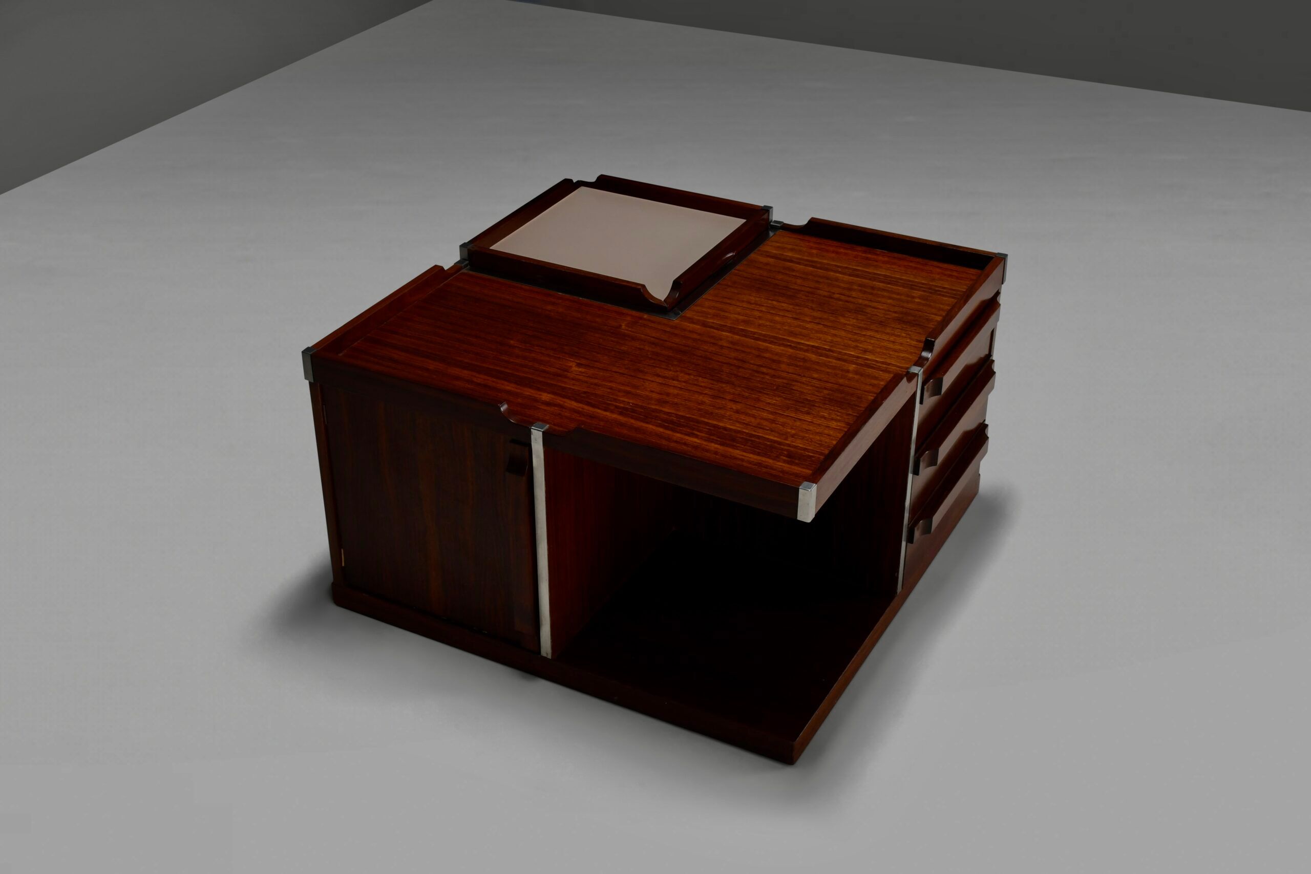 Modular wood and metal bar table by Luigi Sormani for FIARM, Italy 1960s