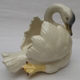 Signed swan-shaped earthenware garden