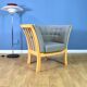 Mid century modern retro danish grey 'Maria' beech lounge armchair by Stouby