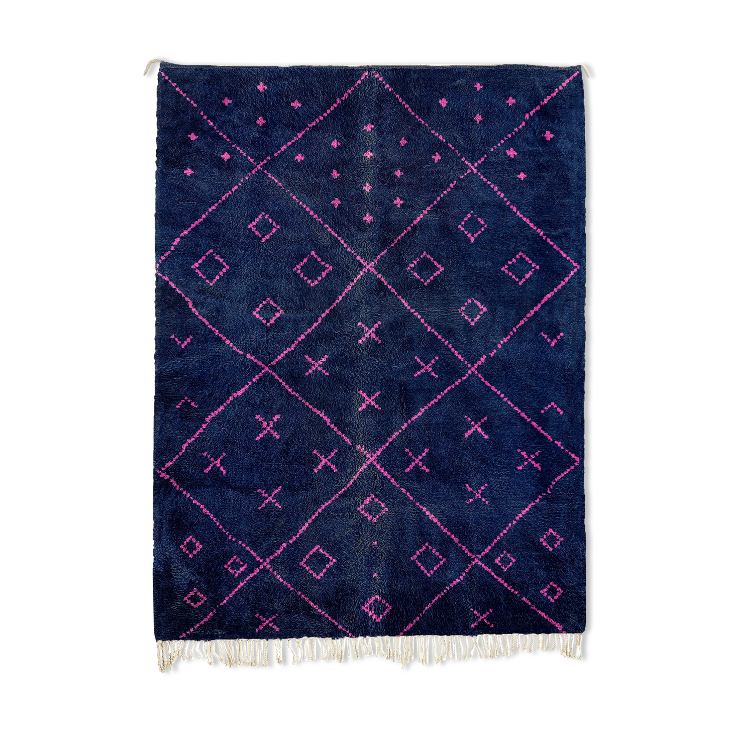 Modern Moroccan carpet dark blue