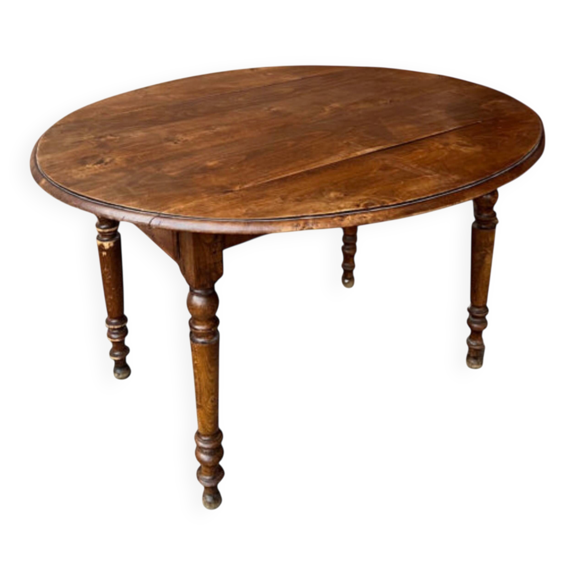 Round (foldable) table in solid wood (walnut)