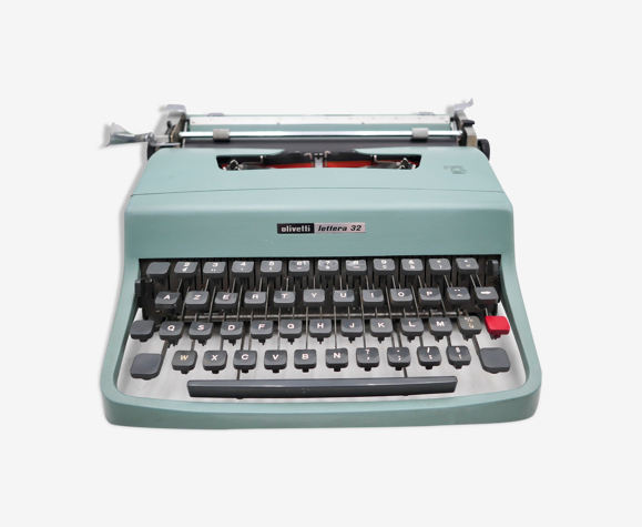 Machine à écrire Olivetti Lettera 32 verte révisée ruban neuf