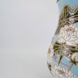Large ceramic vase with floral pattern